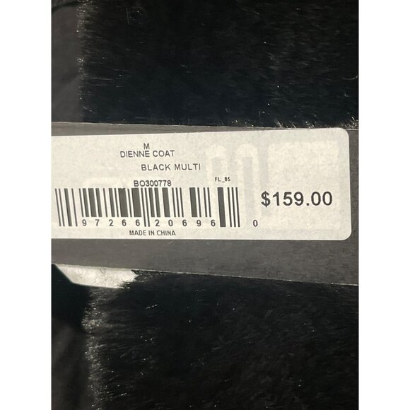 Steve Madden $159 Dienne Coat Black Multi Faux Fur Collar Tweed Medium NWT - Picture 5 of 7